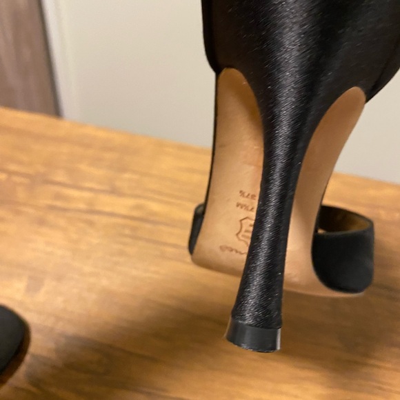 SALE  Black Satin Open Towed Shoes by Nina - Picture 5 of 10